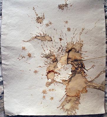 Whats Left by Sarah King, Drawing, Machine Embroidery on Rag Cloth